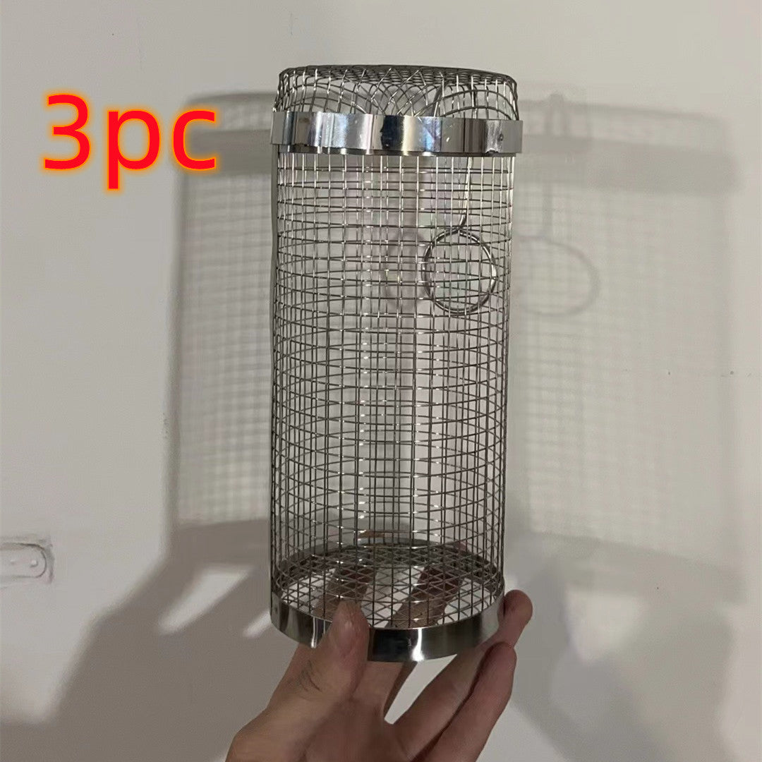 Rolling Grilling Basket Metal BBQ Barbecue Basket Net Portable Outdoor Camping Barbecue Rack Kitchen Gadgets Lime Sunflower