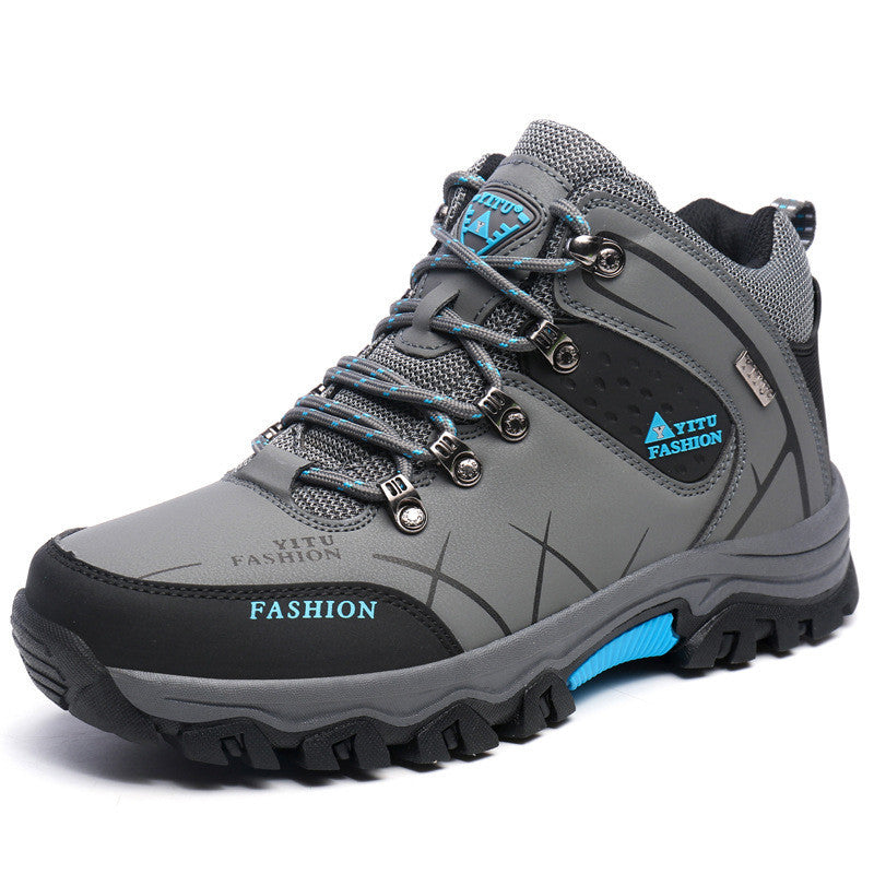 Men'S High-Top Hiking Shoes, Cross-Country Running Shoes, Outdoor Extra-Large Size Hiking Shoes Lime Sunflower