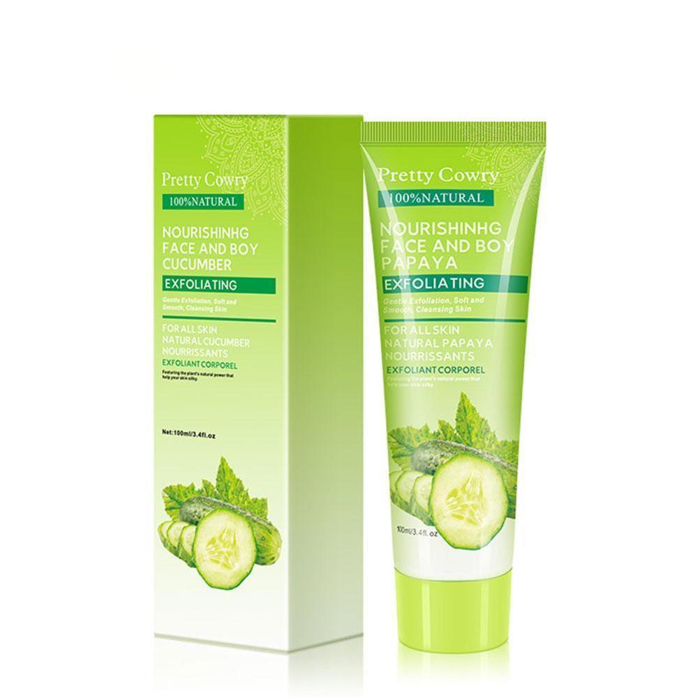 Cucumber Coconut Papaya Facial Exfoliating Gel Cream 100ml Body Cleansing Lime Sunflower