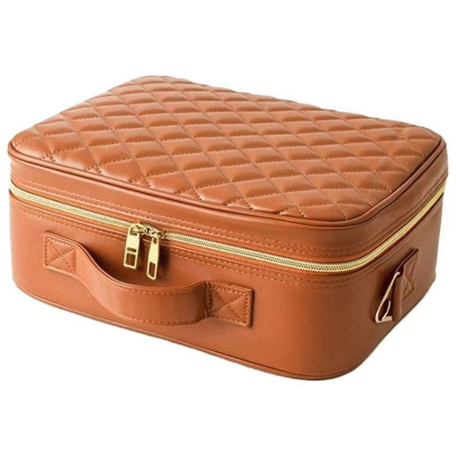 Portable LED Mirror Leather Makeup Case with Brush Set RegenaLife Market