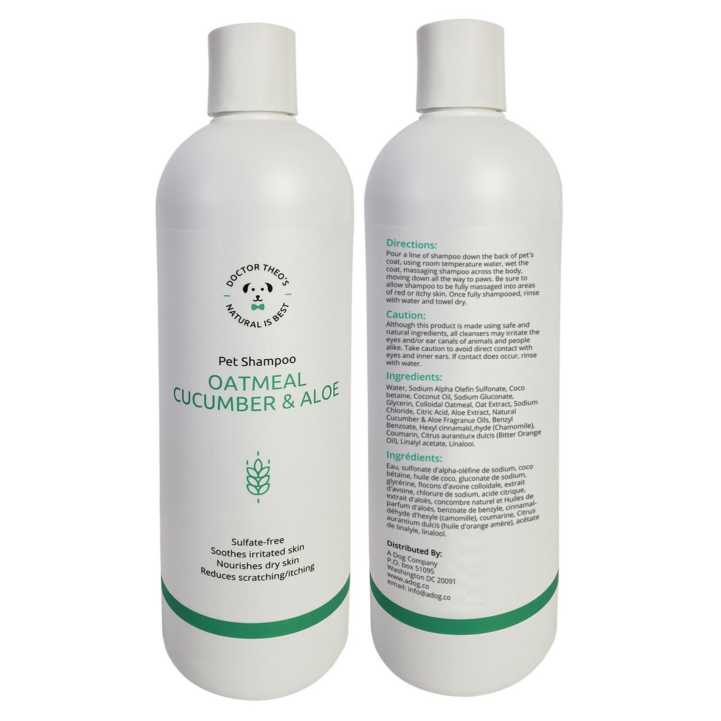 Dog Shampoo - Oatmeal, Cucumber & Aloe - Made in USA - 16 oz RegenaLife Market