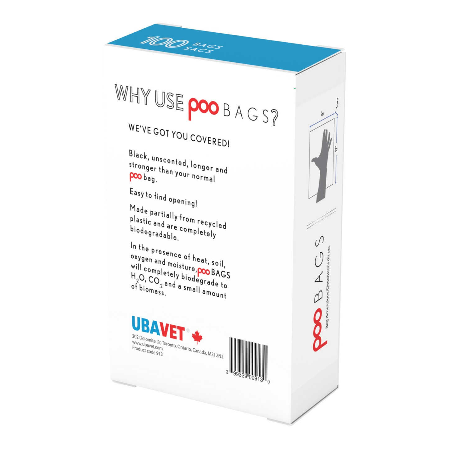 UBAVET DOO Poop Waste Bags for Dogs & Cats (100-pack) RegenaLife Market