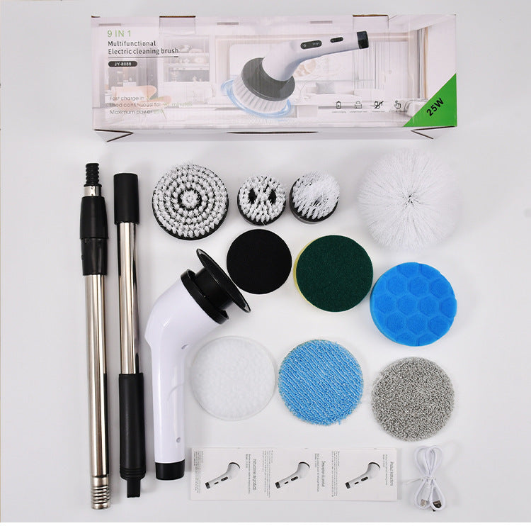 wireless electric cleaning brush long handle retractable TeemDrop