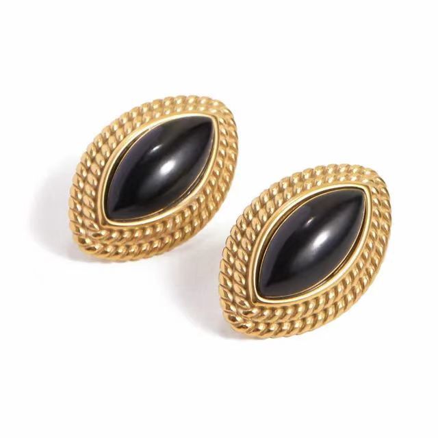 Fashion Simple Gold Teardrop Earrings Lime Sunflower