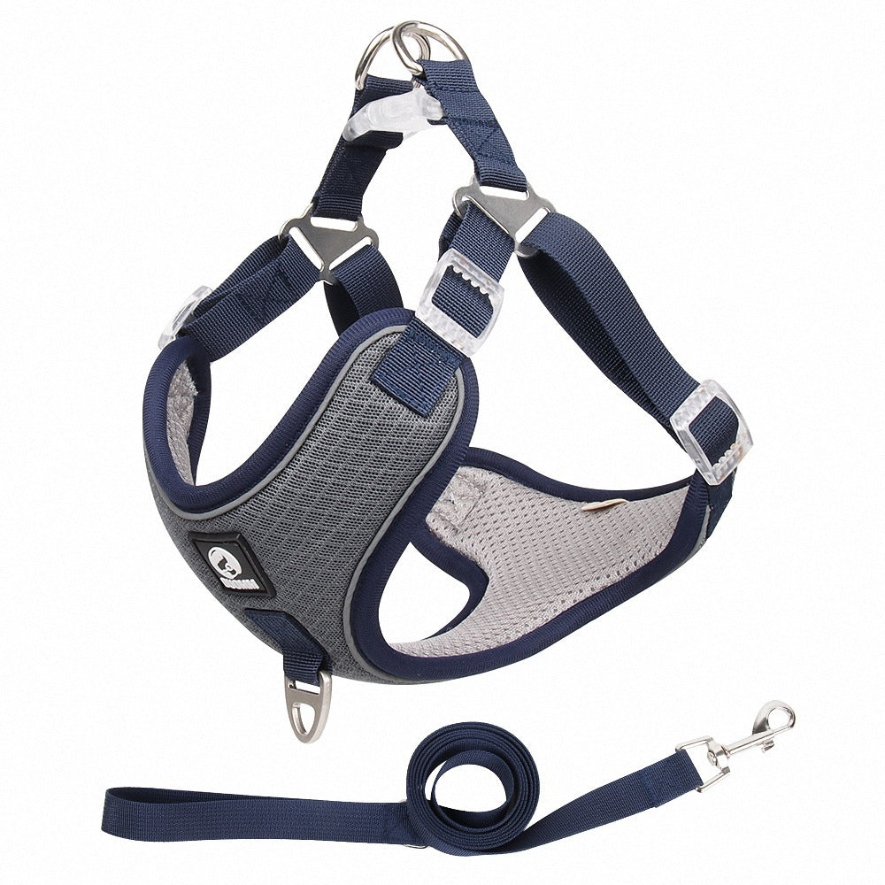 Pet Dog Harness Puppy Adjustable Breathable Mesh Reflective Saddle For Small Medium Dogs Cats Pet Supplies Lime Sunflower
