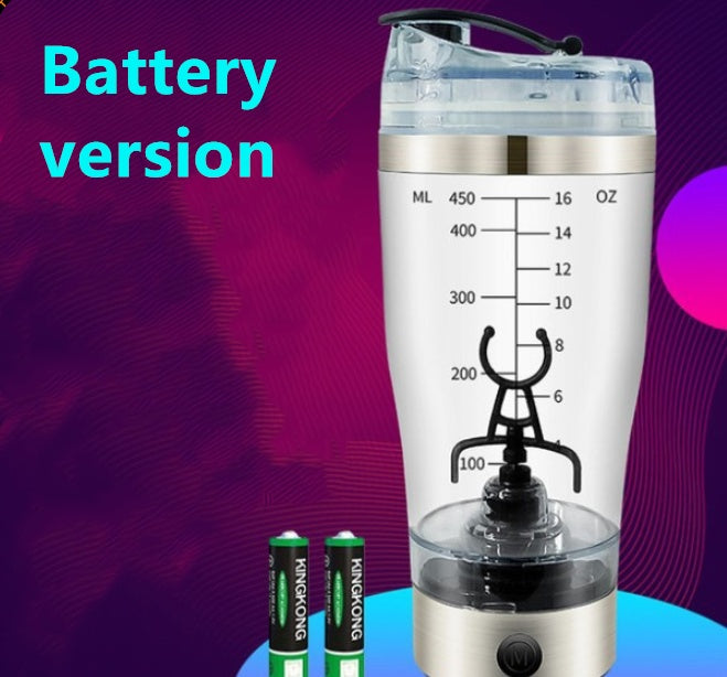 Electric Protein Shake Stirrer USB Shake Bottle Milk Coffee Blender Kettle Sports And Fitness Charging Electric Shaker Cup Lime Sunflower