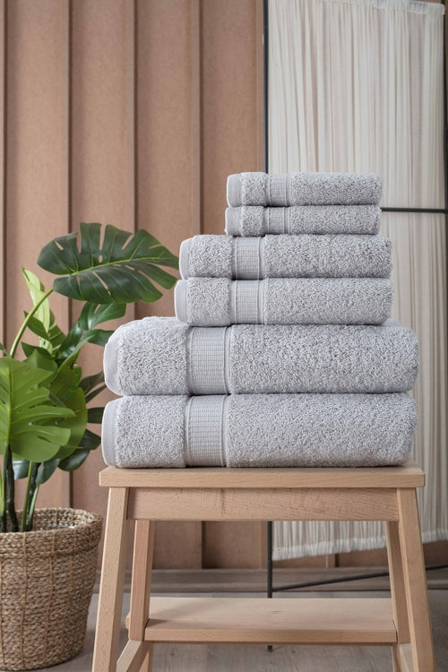 Turkish Cotton Full Bath Towel Set of 6 Teal Oceanus