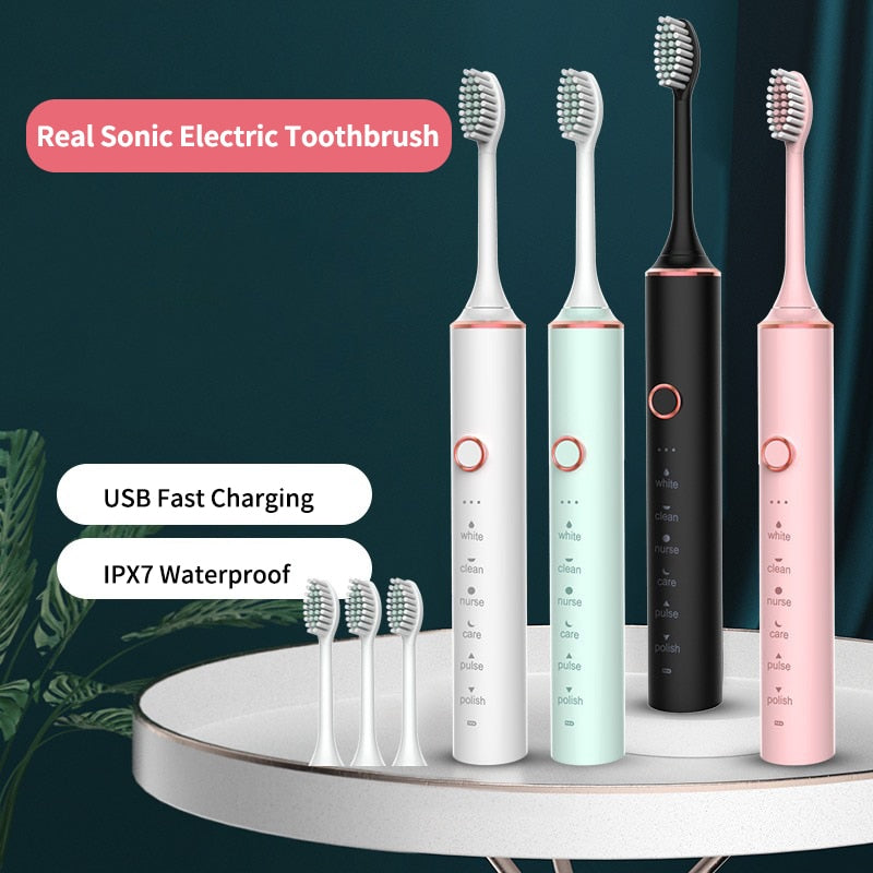 Ultrasonic Sonic Electric Toothbrush for Adults USB Rechargeable