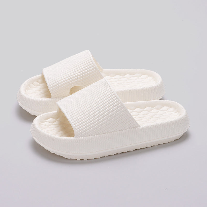 Summer EVA Slippers Solid Color Rhombus Stripe Anti-slip Slippers New Women's Home Shoes Lime Sunflower