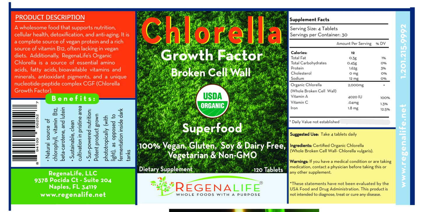 Chlorella Growth Factor RegenaLife Market