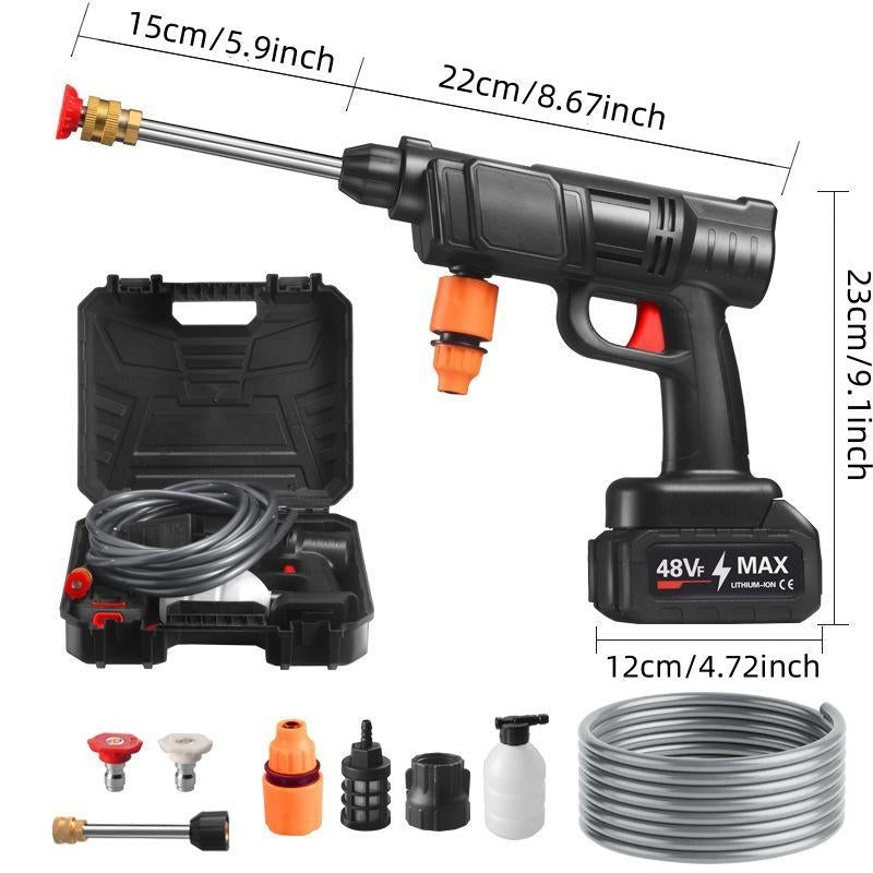 48V Rechargeable High Pressure Car Washer, Portable High Pressure Car Washer, Car Cleaning Tool for Car, Fence, Wall, Deck