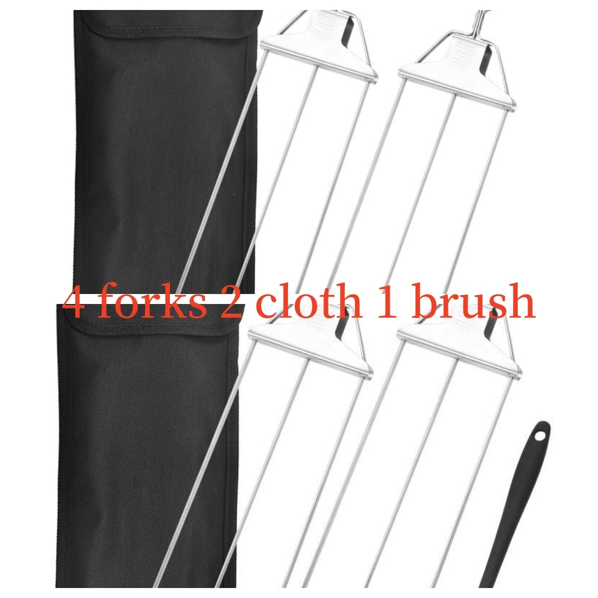 3-Prong Skewer Stick Needles Kebab 3 Way Forks Stainless Steel Barbecue Grill Fork Household BBQ Non-stick Lime Sunflower