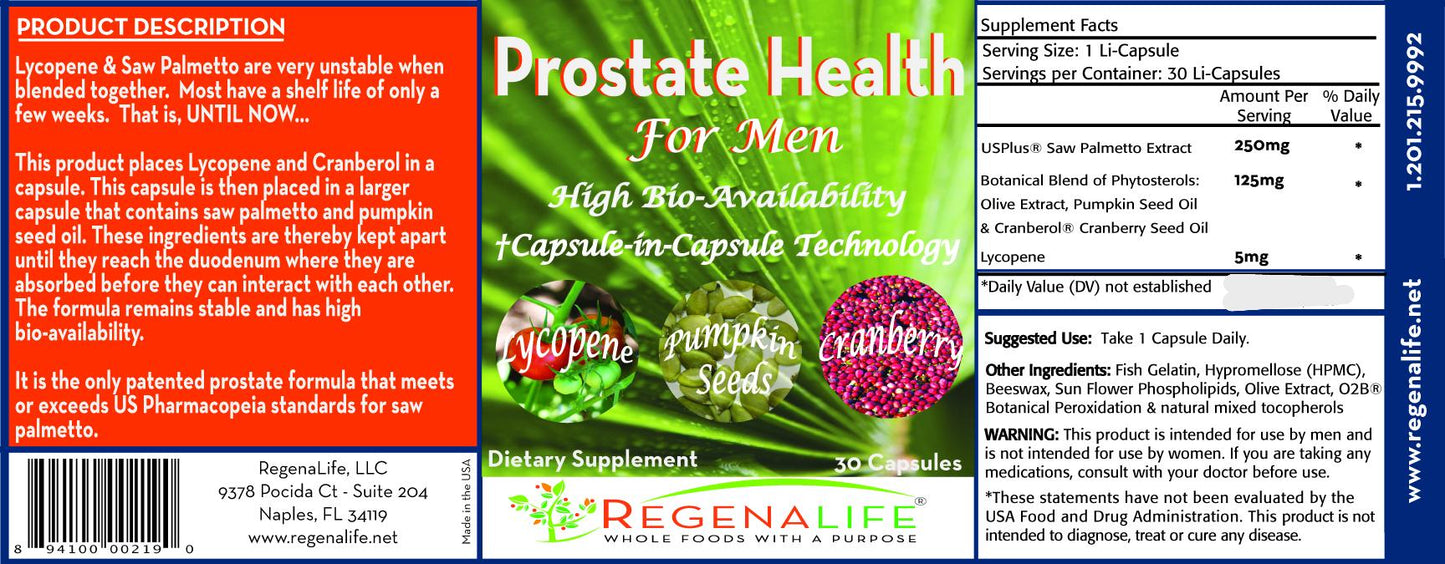Prostate Health For Men RegenaLife Market