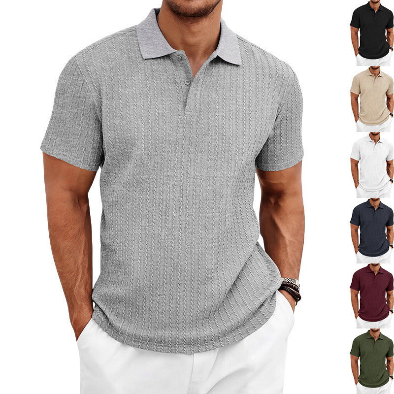 Mens Textured Short Sleeve Polo Shirt RegenaLife Market