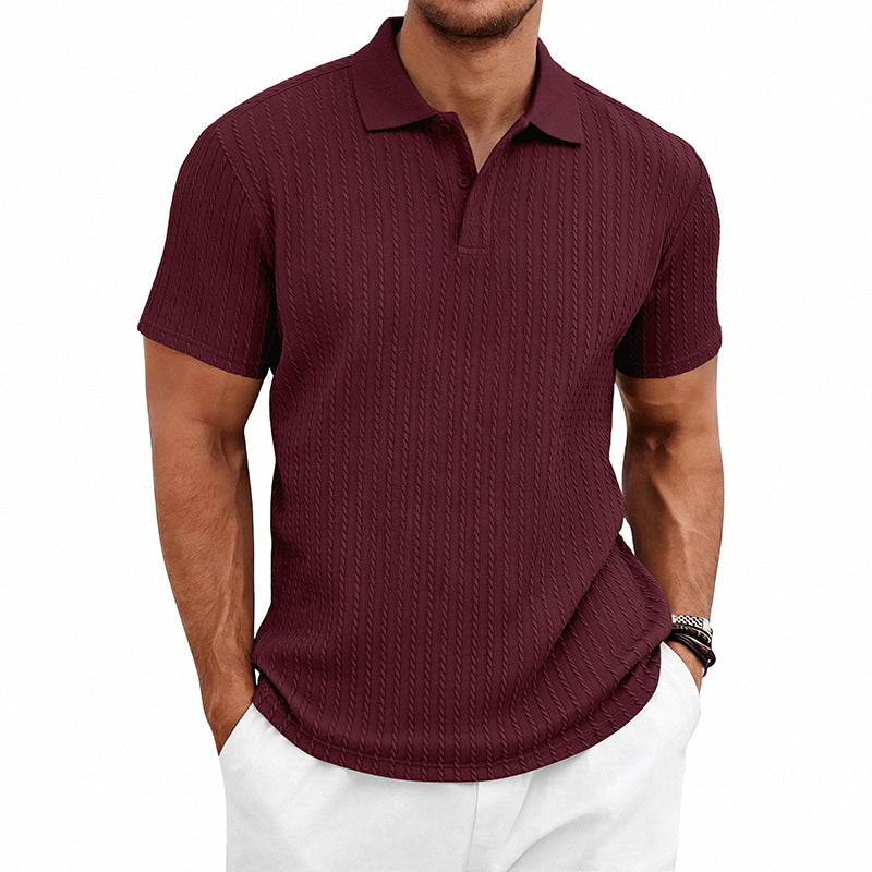 Mens Textured Short Sleeve Polo Shirt RegenaLife Market