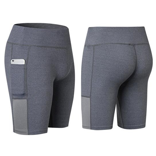 All Seasons Yoga Shorts Stretchable With Phone Pocket Salmon Lucky