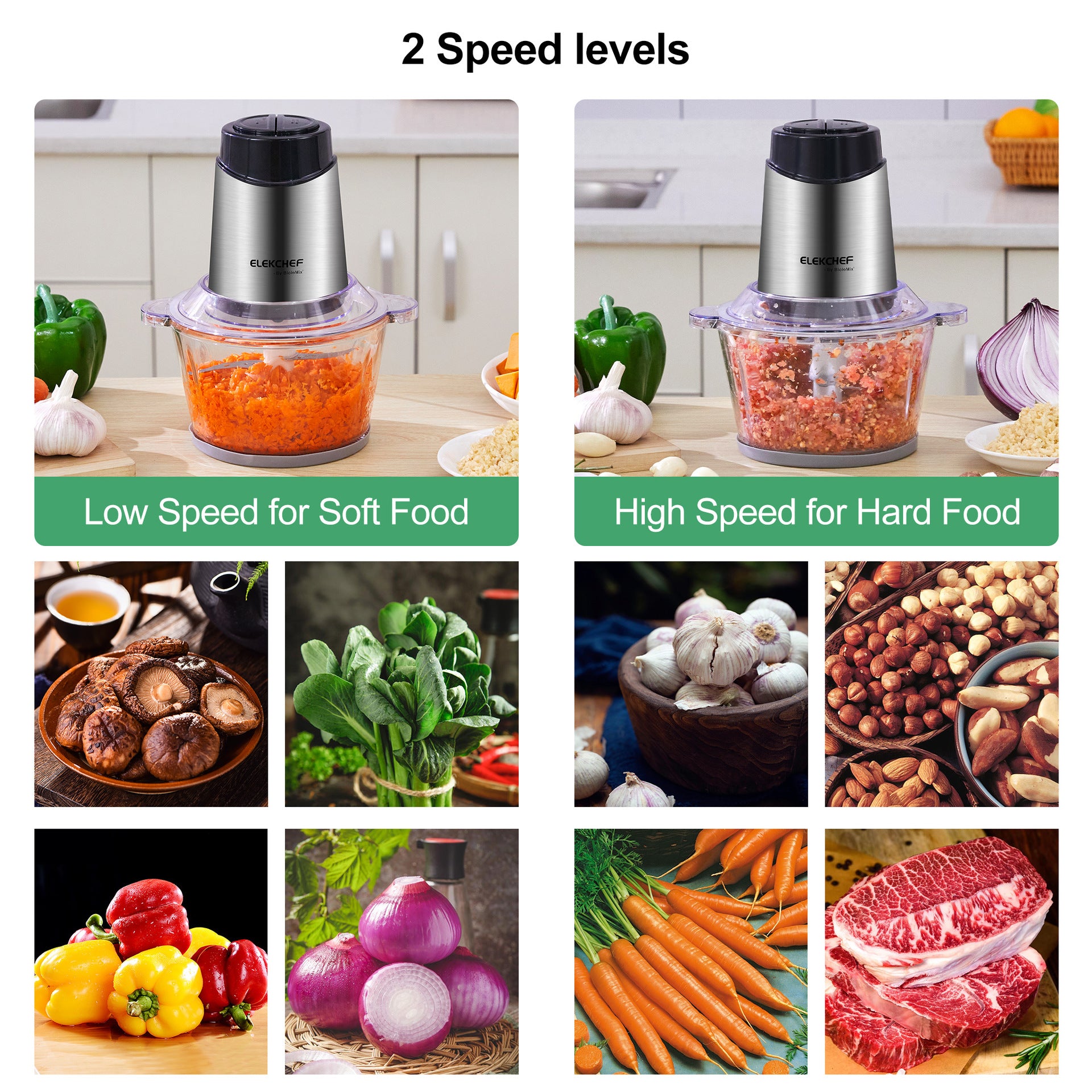 2L Glass Bowl Meat Grinder Food Processor RegenaLife Market