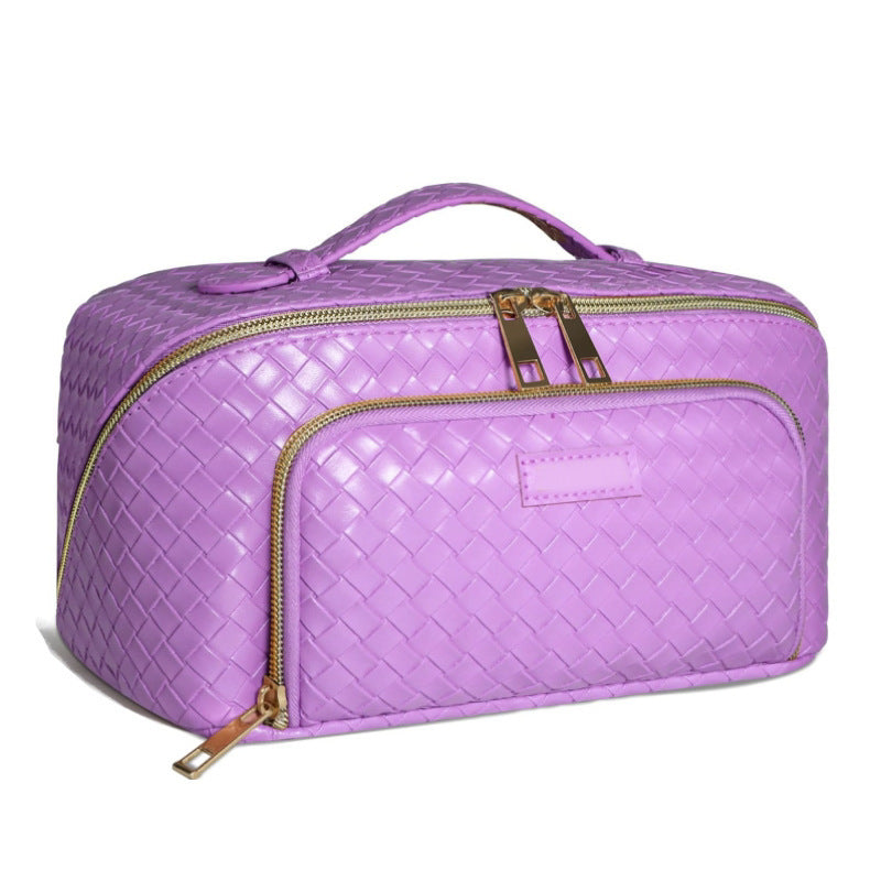 Large-Capacity Cosmetic Bag Portable Waterproof Makeup Storage Case Women Multifunction Bathroom Toiletries Organizer Pouch Item Lime Sunflower