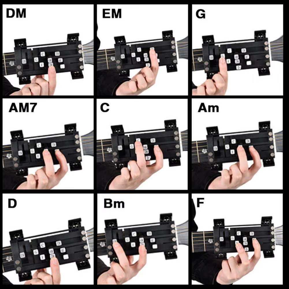 Guitar Chord Aid One-Touch Chords Presser Guitar Learning Tool Guitar Chord Trainer Practice Aid for Beginners