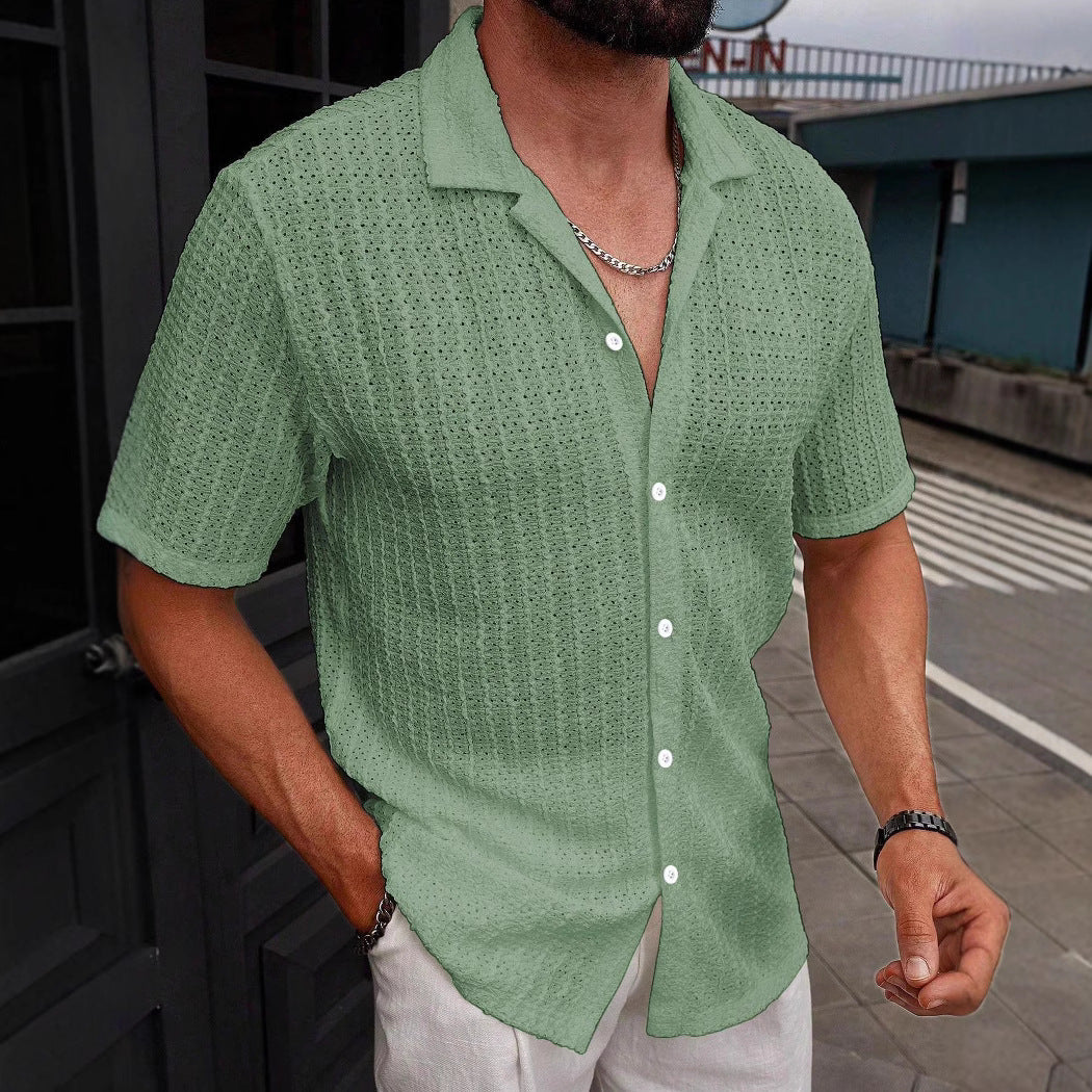Collared short-sleeved casual shirt RegenaLife Market
