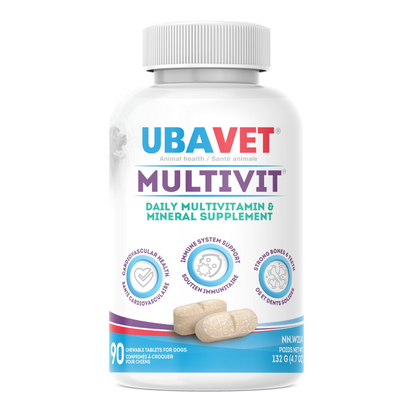 UBAVET MULTIVIT Daily Vitamin and Mineral Tablet for Dogs (90 ct)