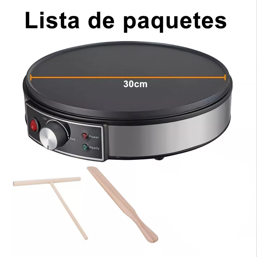 Electric Griddle Crepe Maker Cooktop - Nonstick Griddle Crepes Maker with LED Indicator Lights Adjustable Temperature Control