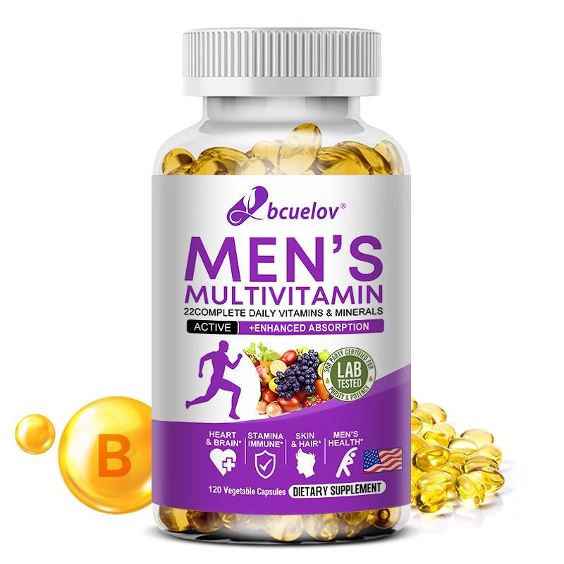 Bcuelov Men'S Multivitamin, with Vitamin A, C, D, E, B12, Zinc & More Essential Vitamins, for Energy, Focus, and Mens Health, 120 Capsules