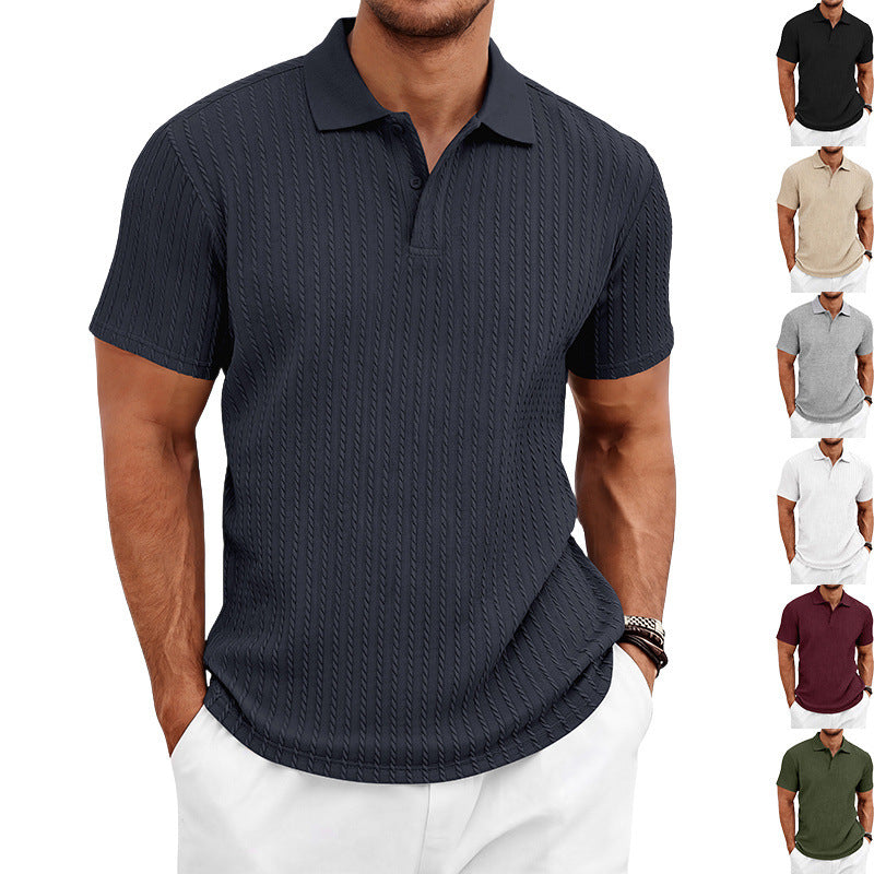 Mens Textured Short Sleeve Polo Shirt RegenaLife Market