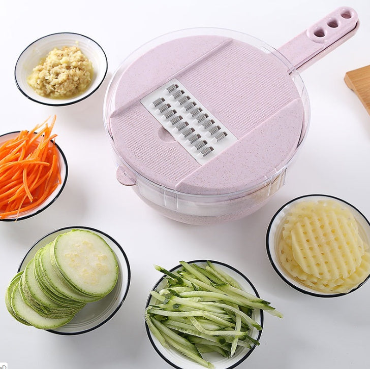 8 In 1 Mandoline Slicer Vegetable Slicer Potato Peeler Carrot Onion Grater With Strainer Vegetable Cutter Kitchen Accessories Lime Sunflower