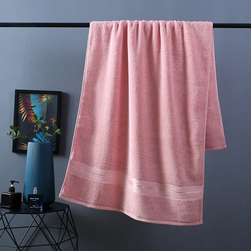 Pure Color Thick Cotton Bath Towel Set Towel Set Increased Pure Cotton Beach Towel Beauty Salon Bath Towel Lime Sunflower