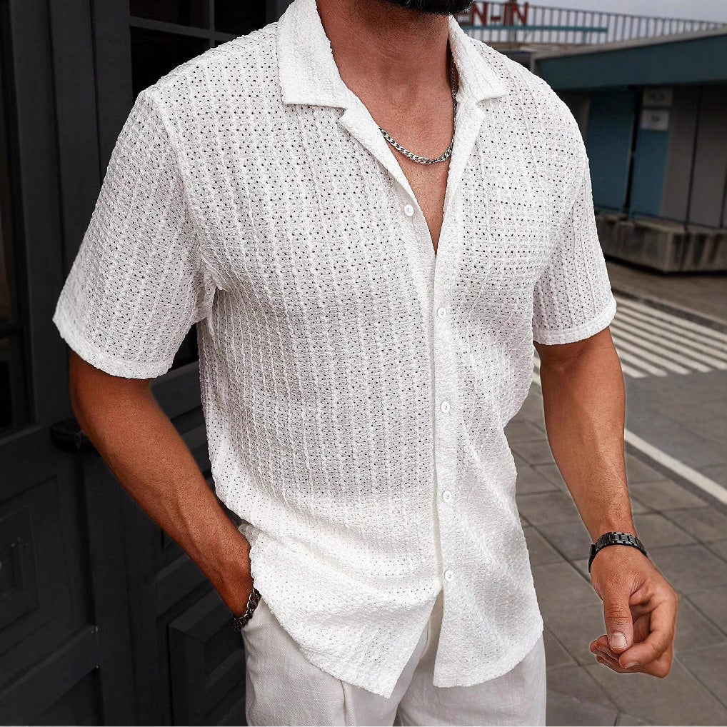 Collared short-sleeved casual shirt RegenaLife Market