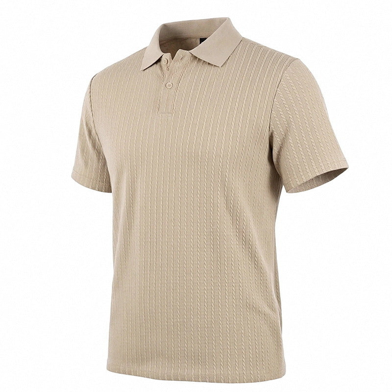 Mens Textured Short Sleeve Polo Shirt RegenaLife Market