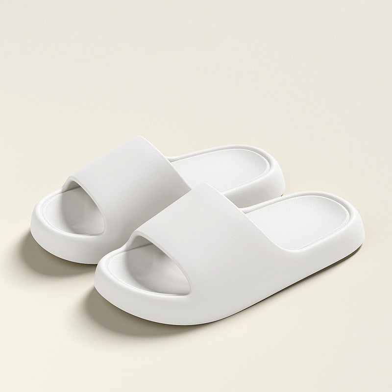 Solid Thick-soled Home Slippers Summer Non-slip Floor Bathroom Slipper For Women Men's House Shoes Lime Sunflower