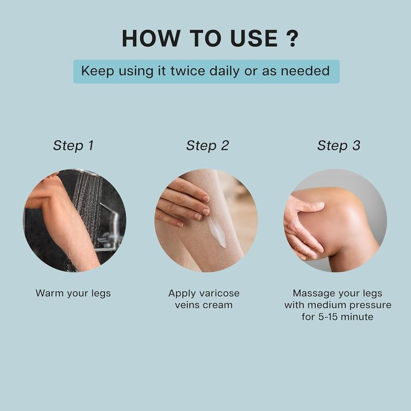 Varicose Veins Cream, Varicose Veins for Legs Made in Italy, Spider Vein for Legs, Natural Soothing Leg Varicose & Spider Veins Cream - 5.07 Fl Oz