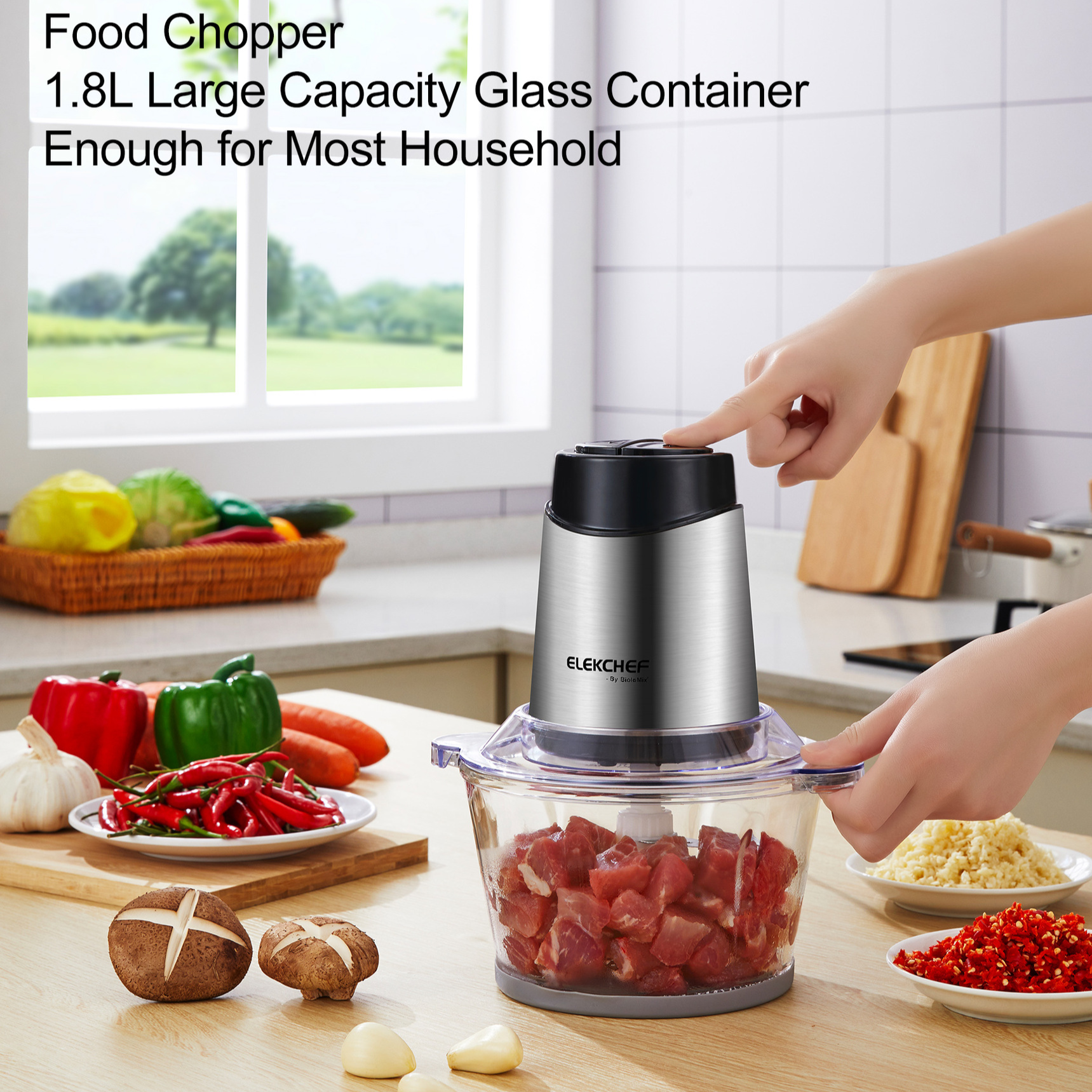 2L Glass Bowl Meat Grinder Food Processor RegenaLife Market