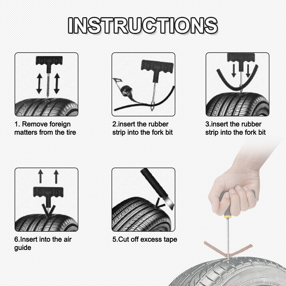 68pc Tire Repair Kit DIY Flat Tire Repair Car Truck Motorcycle Home Plug Patch RegenaLife Market