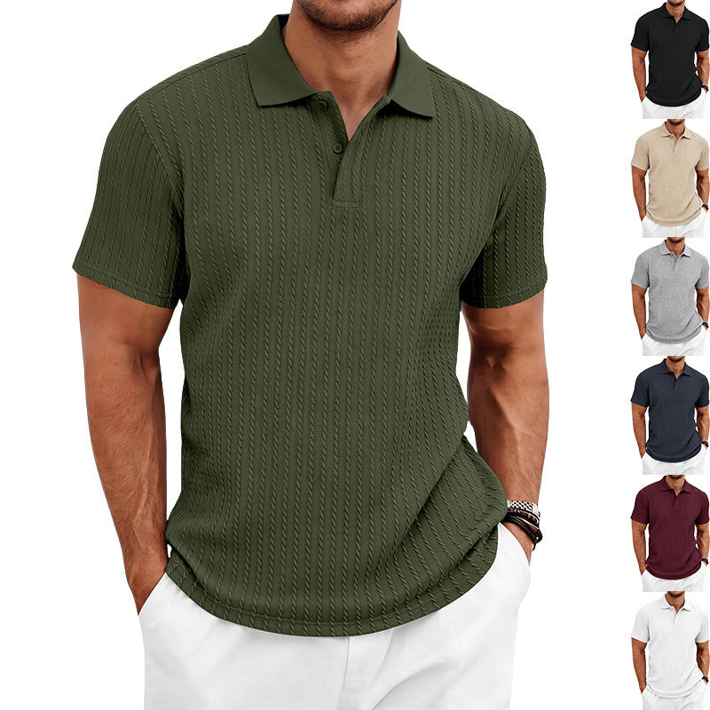 Mens Textured Short Sleeve Polo Shirt RegenaLife Market