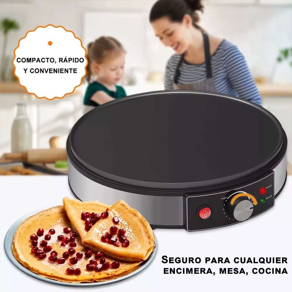 Electric Griddle Crepe Maker Cooktop - Nonstick Griddle Crepes Maker with LED Indicator Lights Adjustable Temperature Control