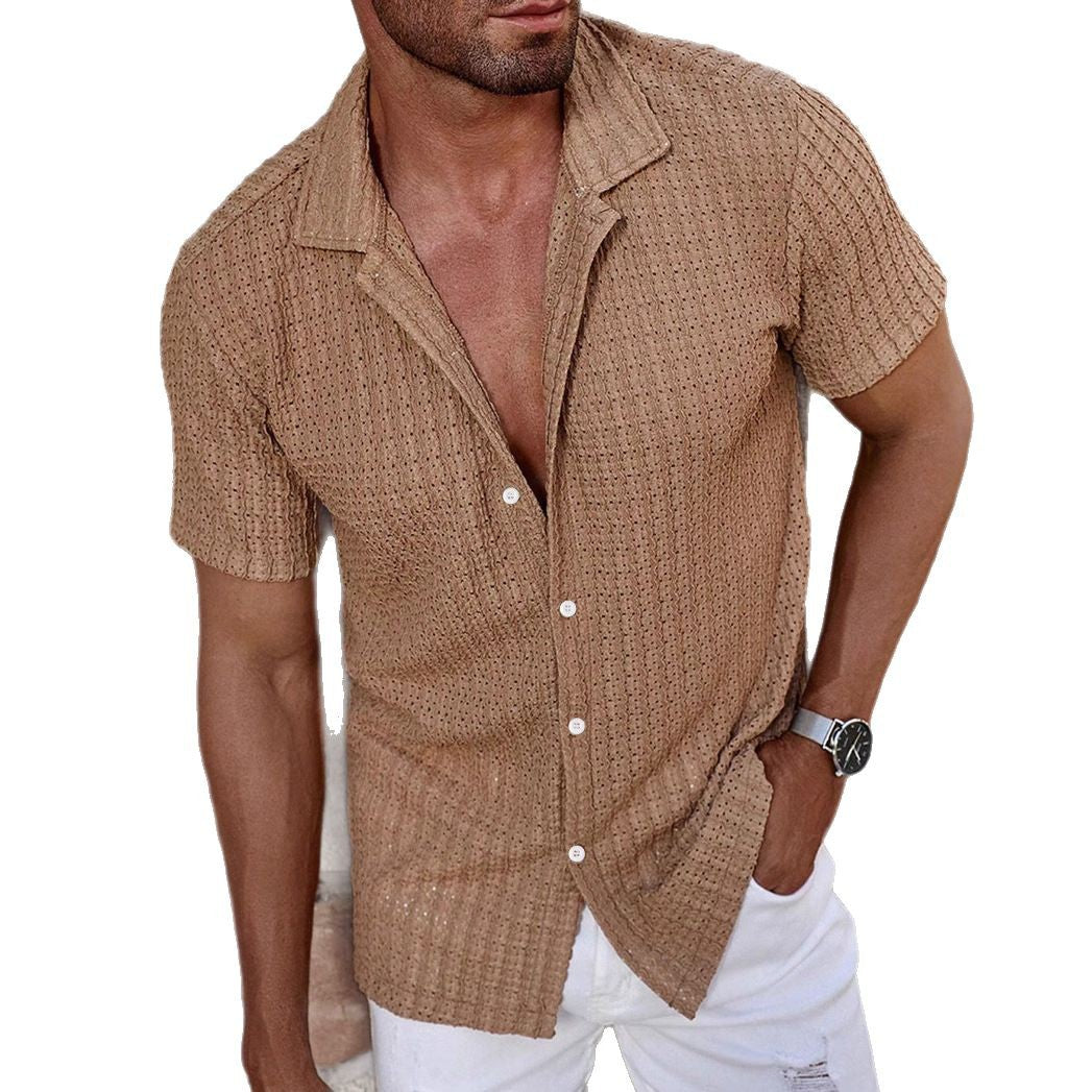 Collared short-sleeved casual shirt RegenaLife Market