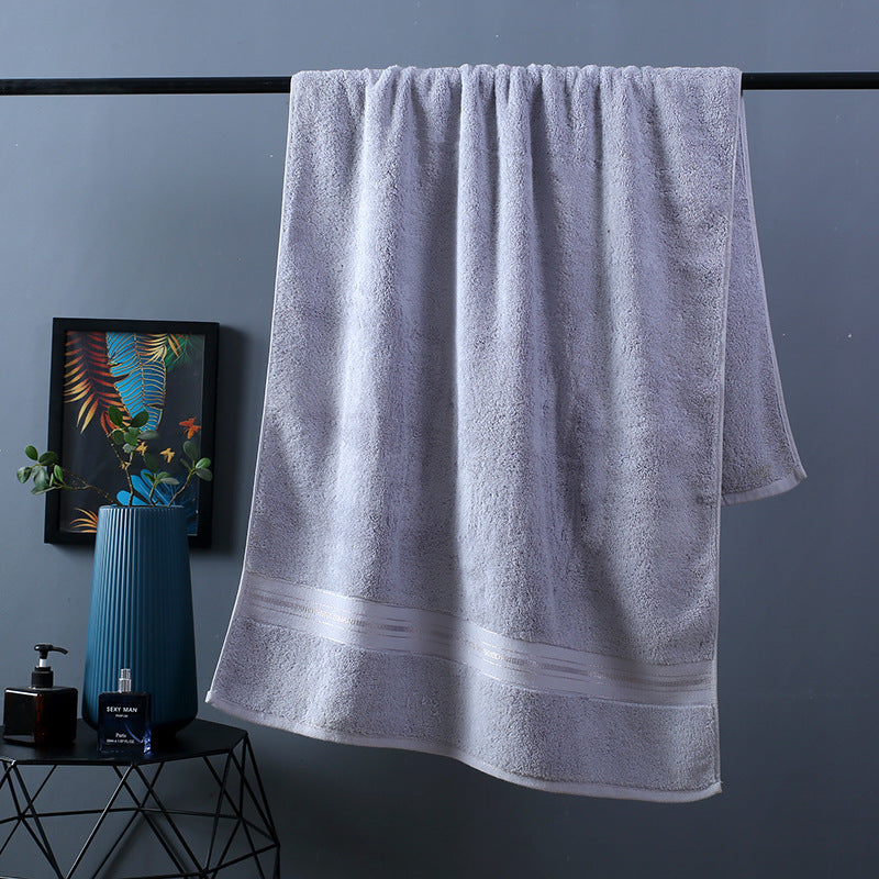Pure Color Thick Cotton Bath Towel Set Towel Set Increased Pure Cotton Beach Towel Beauty Salon Bath Towel Lime Sunflower