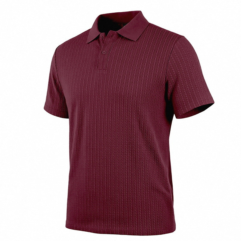 Mens Textured Short Sleeve Polo Shirt RegenaLife Market