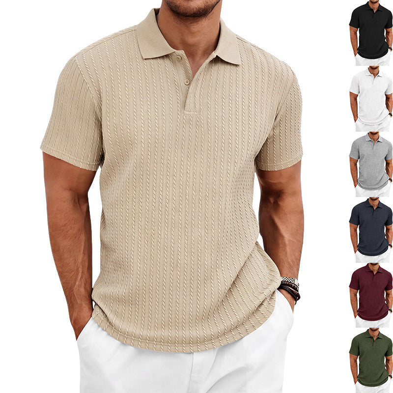 Mens Textured Short Sleeve Polo Shirt RegenaLife Market