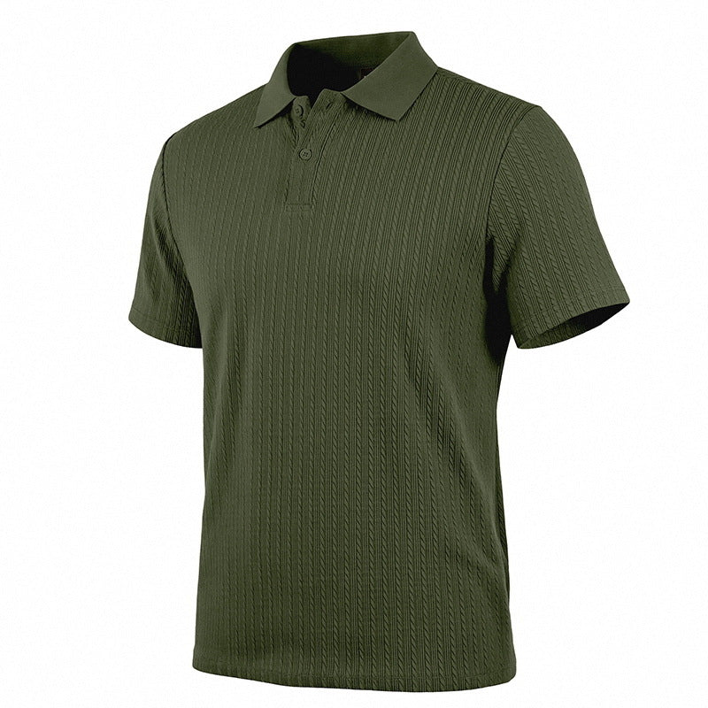 Mens Textured Short Sleeve Polo Shirt RegenaLife Market