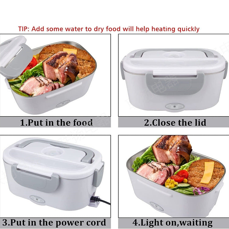 Portable Electric Heating Lunch Box for Home and Car Use Teemdrop