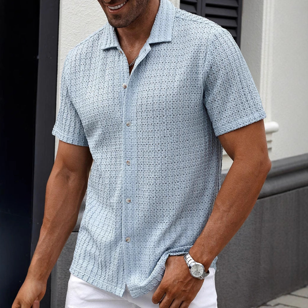 Collared short-sleeved casual shirt RegenaLife Market