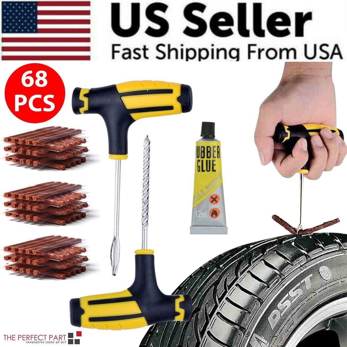 68pc Tire Repair Kit DIY Flat Tire Repair Car Truck Motorcycle Home Plug Patch RegenaLife Market
