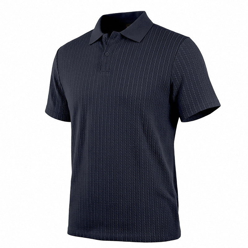 Mens Textured Short Sleeve Polo Shirt RegenaLife Market